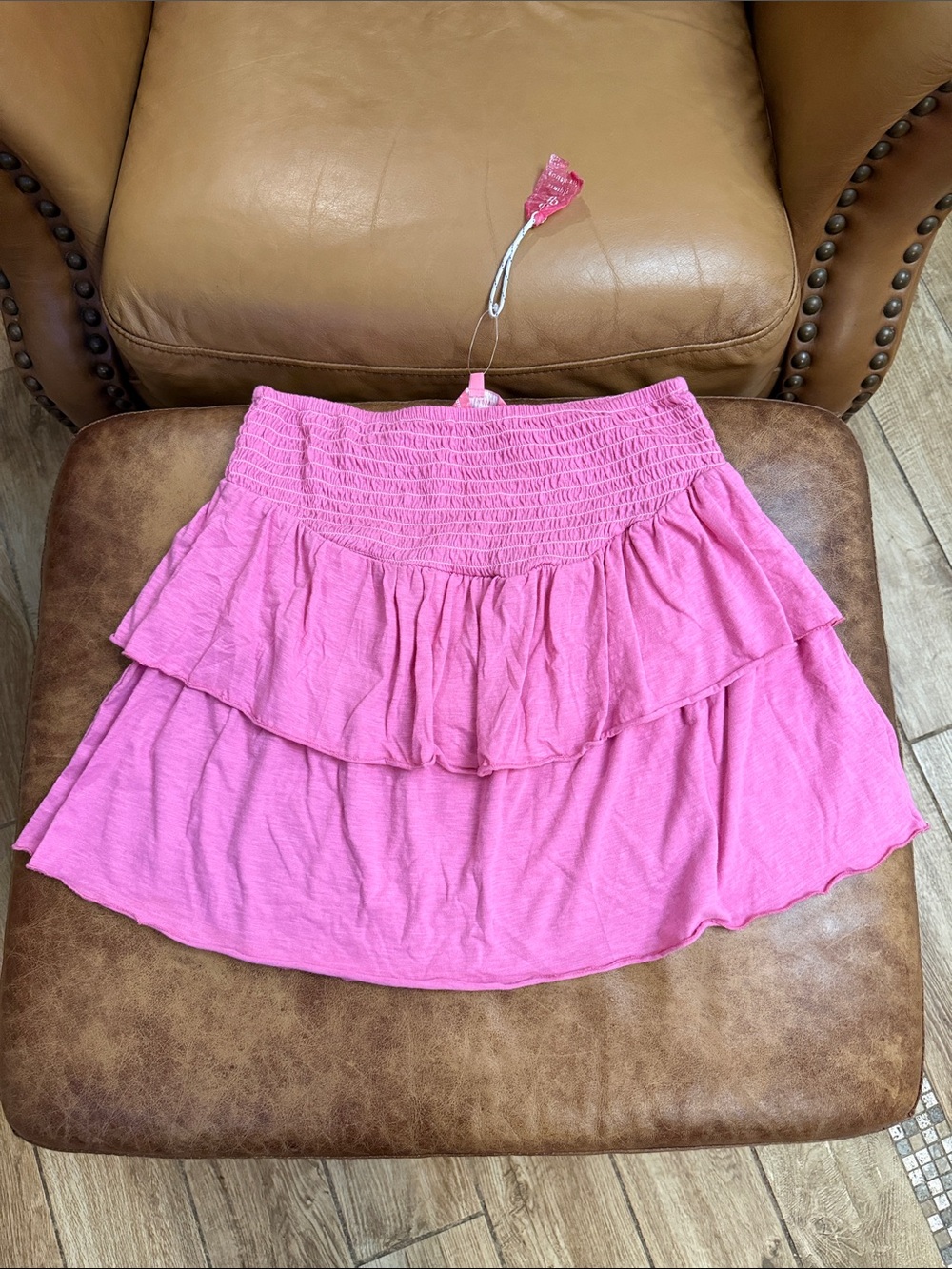 Simply Southern Woman’s Shirted Tiered Ruffled Skirt Size Large Hot Pink
